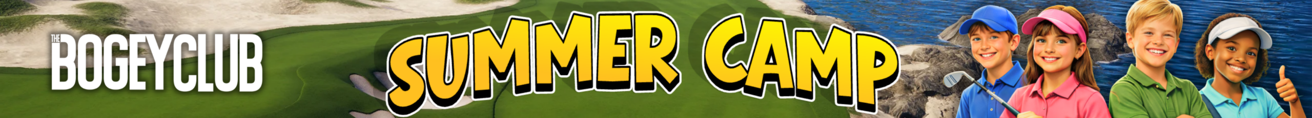 The Bogey Club indoor golf camp banner
